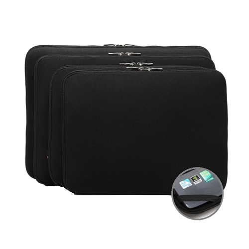 Neoprene padded zippered laptop sleeve w/ Elastic bands on inside