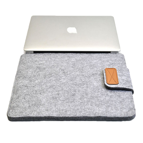 Felt Laptop Sleeve w/ Velcro Flip Top Closure thumbnail 3