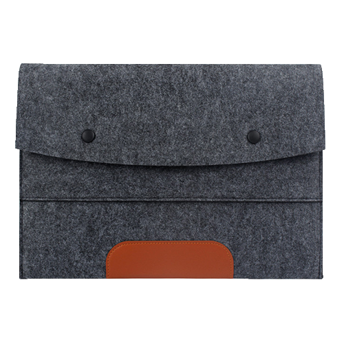 Clamshell Felt Laptop Sleeve w/ Two Compartments thumbnail 2