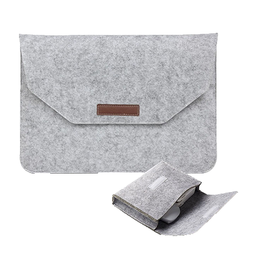Two-in-One Felt Laptop Sleeve w/ Velcro Closure & Kit Box