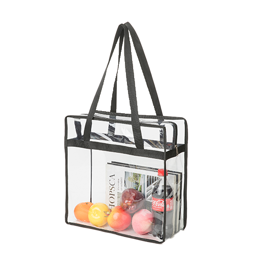 Contrast Binding Clear PVC Transparent Tote Bag thumbnail 2