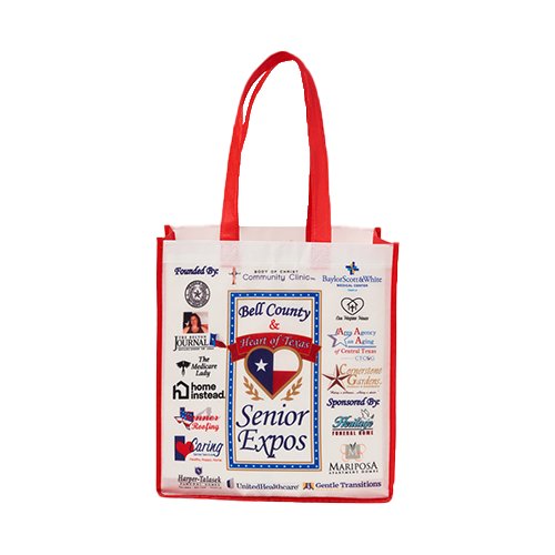 Sublimated PET Non-Woven Shopping Tote Bag w/ Gusset - 2 Sided