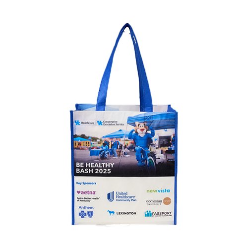 Sublimated PET Non-Woven Shopping Tote Bag w/ Gusset - 2 Sided thumbnail 3