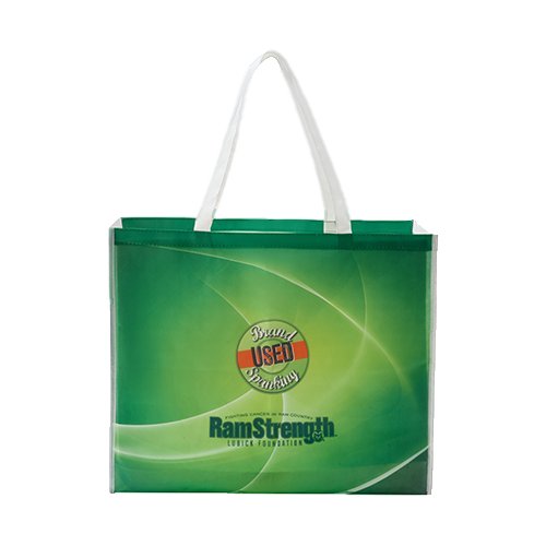 Sublimated PET Non-Woven Grocery Tote Bag w/ Gusset - 2 Sided