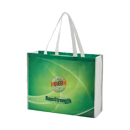 Sublimated PET Non-Woven Grocery Tote Bag w/ Gusset - 2 Sided thumbnail 2