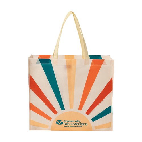 Sublimated PET Non-Woven Grocery Tote Bag w/ Gusset - 2 Sided thumbnail 6