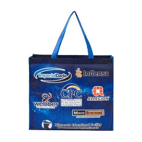 Sublimated PET Non-Woven Grocery Tote Bag w/ Gusset - 2 Sided thumbnail 8