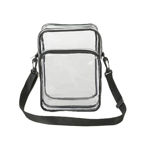 Clear PVC Crossbody Messenger Shoulder Bag with Adjustable Strap