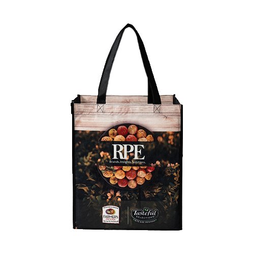 Sublimated PET Non-Woven Grocery Tote Bag w/ Gusset - 2 Sided thumbnail 3