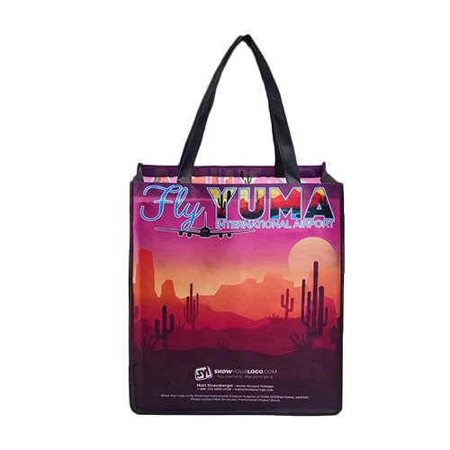 Sublimated PET Non-Woven Grocery Tote Bag w/ Gusset - 2 Sided thumbnail 9