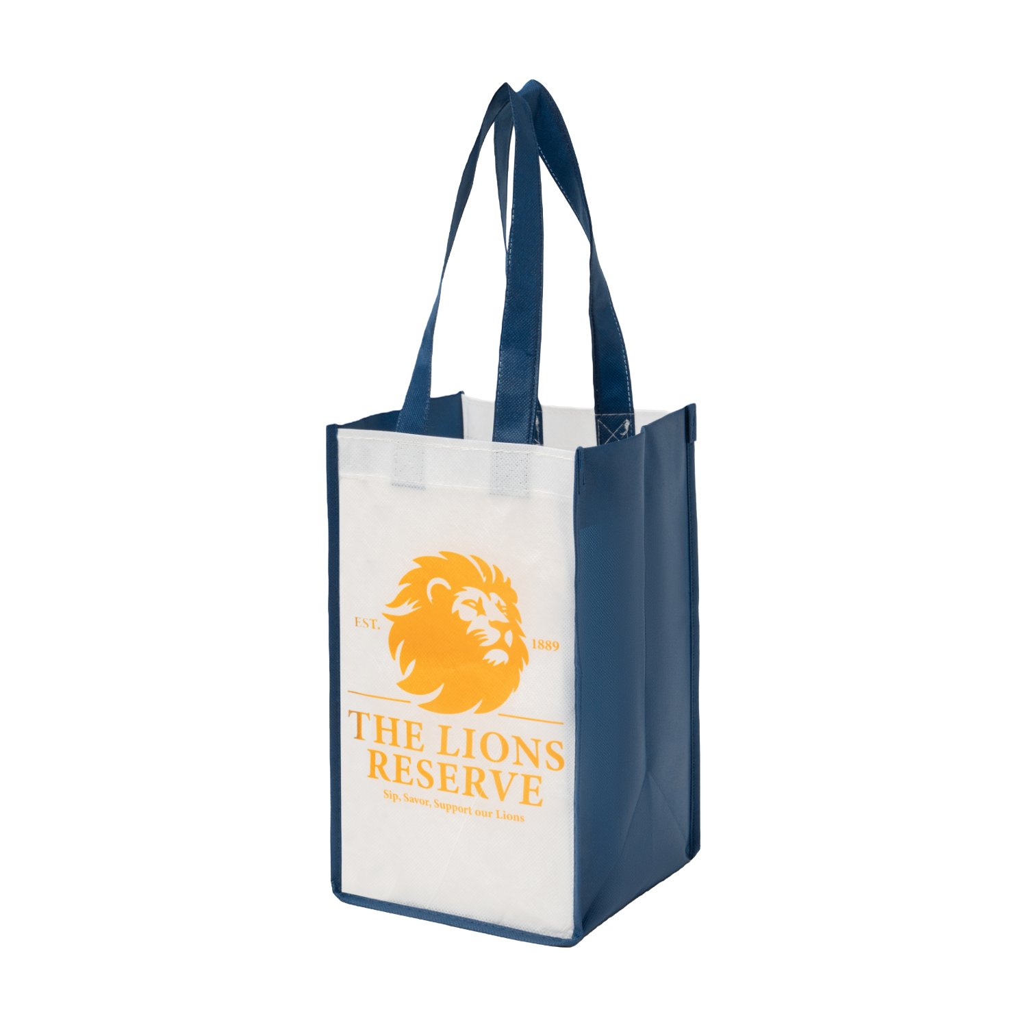 Sublimated PET Non-Woven 4 Bottle Tote Bag w/ Gusset - 2 Sided thumbnail 2