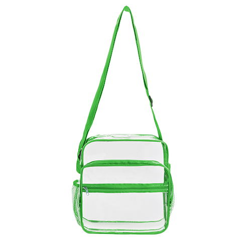 Clear PVC Stadium Approved Crossbody Messenger Shoulder Bag with Mesh Pockets thumbnail 4