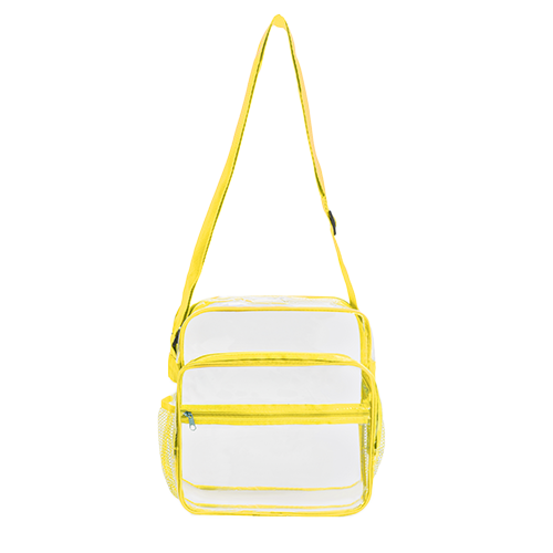 Clear PVC Stadium Approved Crossbody Messenger Shoulder Bag with Mesh Pockets thumbnail 8