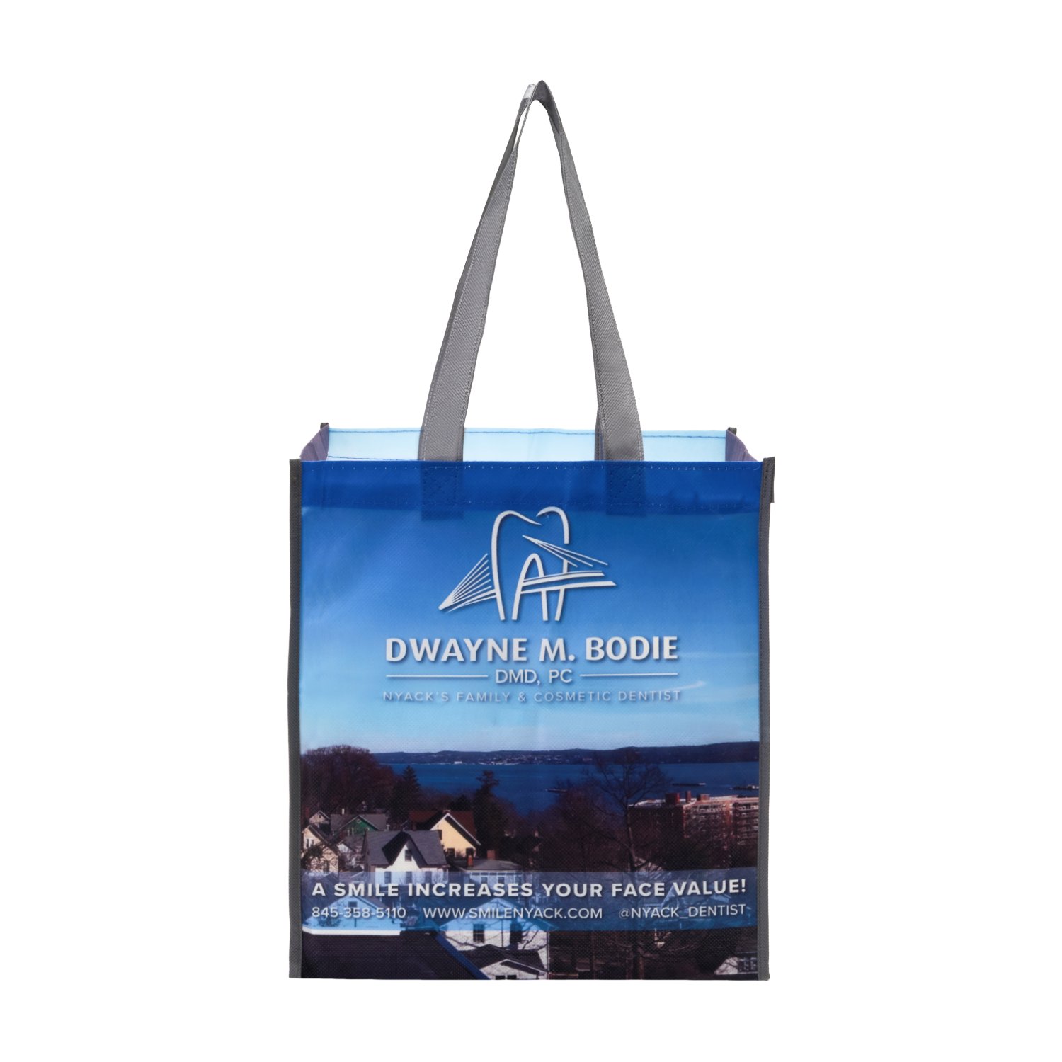 Full Color PET Non-Woven Grocery Tote Bag w/ Large Gusset - 4 Sided thumbnail 5