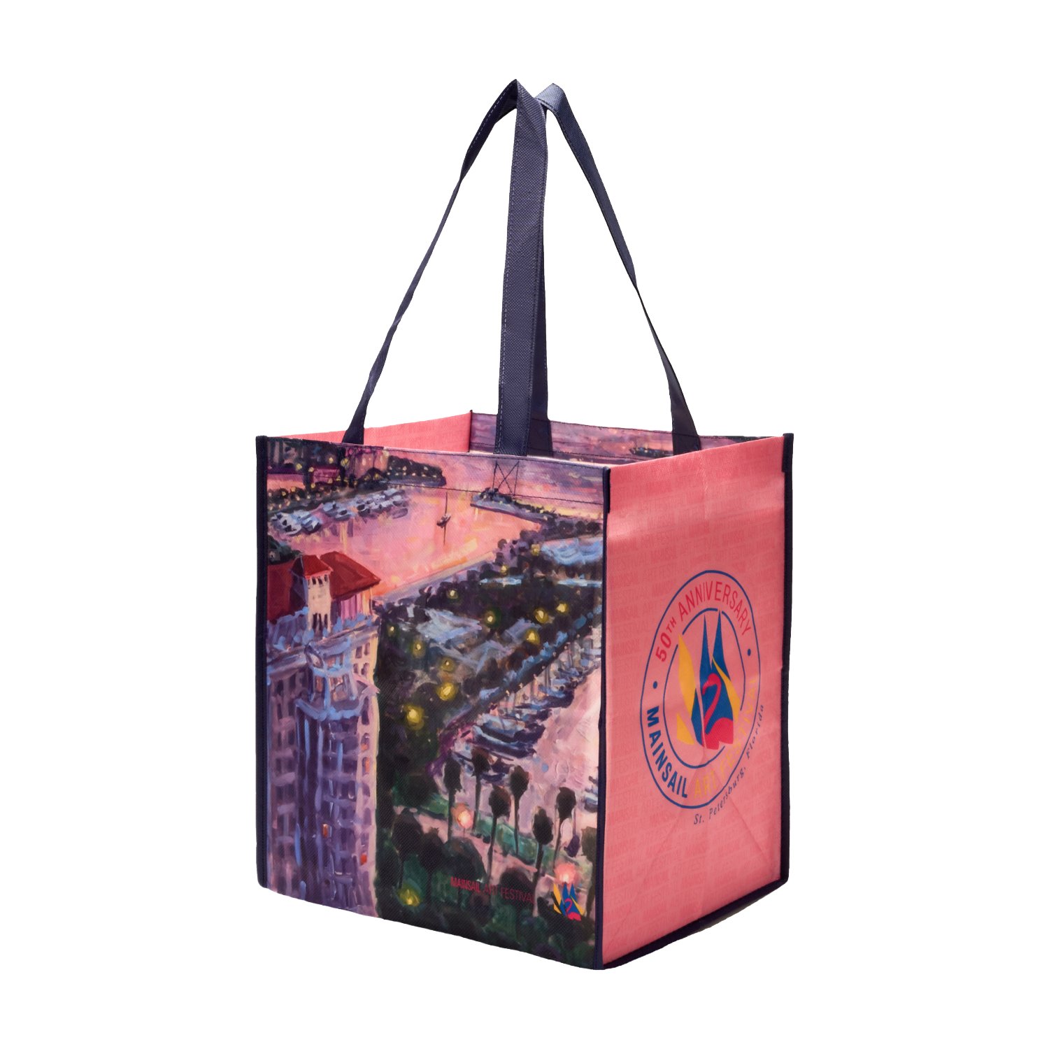 Full Color PET Non-Woven Grocery Tote Bag w/ Large Gusset - 4 Sided thumbnail 7